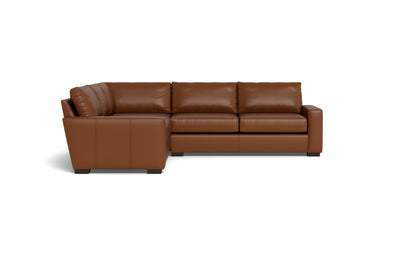 Mesa 121" Leather Corner Sectional - TRIBECA CHESTNUT