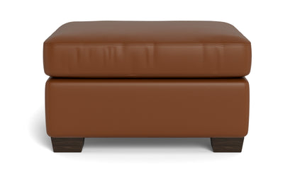 Track Leather Ottoman - TRIBECA CHESTNUT