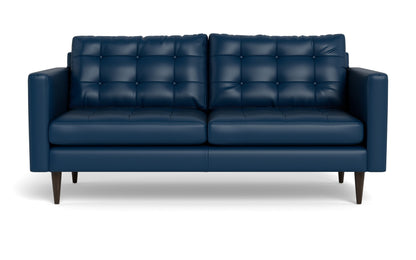 Wallace 74" Leather Apartment Sofa - TRIBECA COBALT