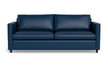 Wallace Leather Untufted 74" Queen Sleeper Sofa - TRIBECA COBALT