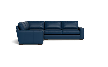 Mesa 121" Leather Corner Sectional - TRIBECA COBALT