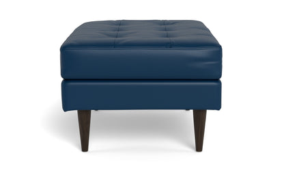 Wallace Leather Ottoman - TRIBECA COBALT