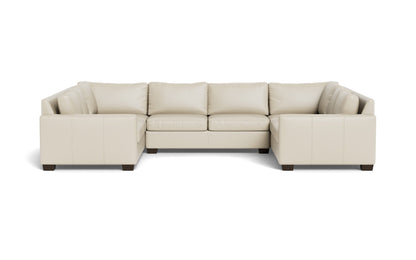 Track 141" Leather Corner Sofa U Sectional - TRIBECA CREAM