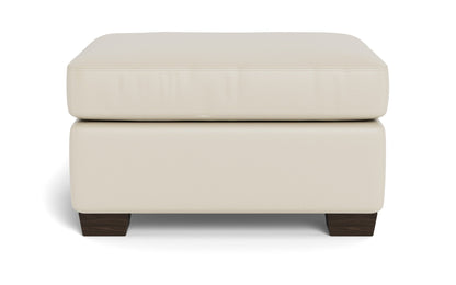 Track Leather Ottoman - TRIBECA CREAM