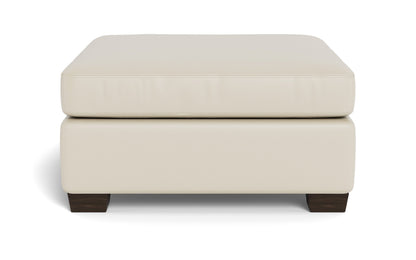 Track Leather Cocktail Ottoman - TRIBECA CREAM