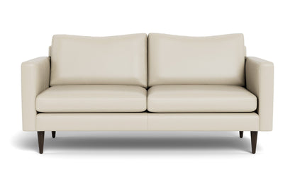 Wallace 74" Leather Untufted Apartment Sofa - TRIBECA CREAM