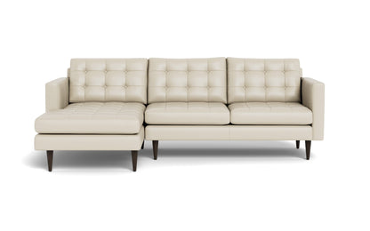 Wallace 98" Leather Left Chaise Sectional - TRIBECA CREAM