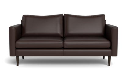 Wallace 74" Leather Untufted Apartment Sofa - TRIBECA ESPRESSO