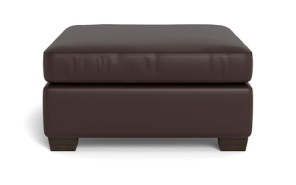 Track Leather Cocktail Ottoman - TRIBECA ESPRESSO