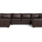 Track Leather Corner Sofa Sleeper U Sectional
