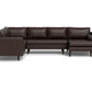 Ladybird Leather Corner Sectionals w. Right Chaise