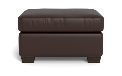 Track Leather Ottoman - TRIBECA ESPRESSO