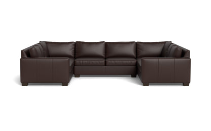 Track 141" Leather Corner Sofa U Sectional - TRIBECA ESPRESSO