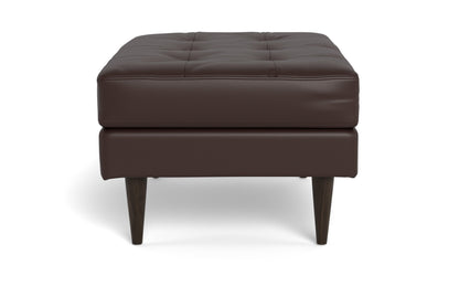 Wallace Leather Ottoman - TRIBECA ESPRESSO