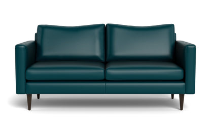 Wallace 74" Leather Untufted Apartment Sofa - TRIBECA LAGOON