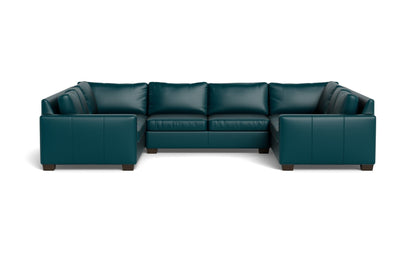 Track 141" Leather Corner Sofa U Sectional - TRIBECA LAGOON