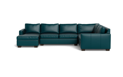 Track 141" Leather Corner Sectionals w. Left Chaise - TRIBECA LAGOON