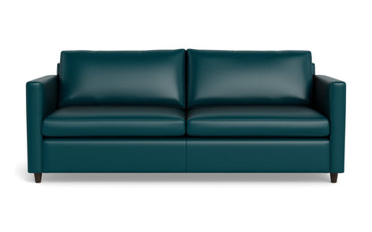 Wallace Leather Untufted 74" Queen Sleeper Sofa - TRIBECA LAGOON