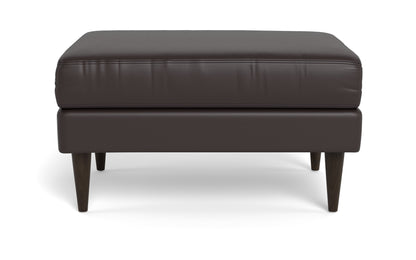 Wallace Leather Untufted Ottoman - TRIBECA QUARRY
