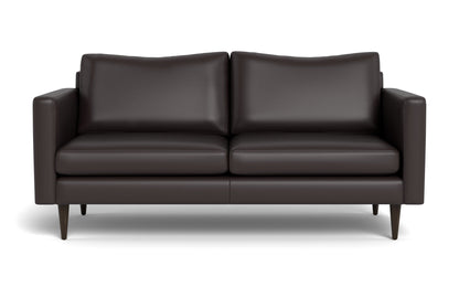 Wallace 74" Leather Untufted Apartment Sofa - TRIBECA QUARRY
