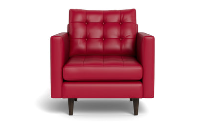 Wallace 34" Leather Arm Chair - TRIBECA SCARLET