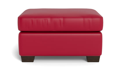 Track Leather Ottoman - TRIBECA SCARLET