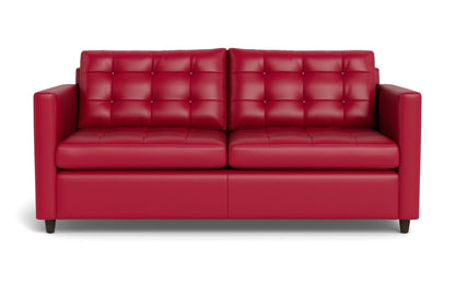 Wallace 74" Leather Queen Sleeper Sofa - TRIBECA SCARLET
