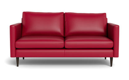 Wallace 69" Leather Untufted Loveseat - TRIBECA SCARLET