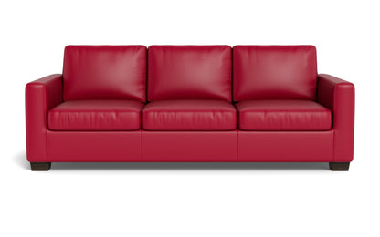 Track 87" Leather Queen Sleeper Sofa - TRIBECA SCARLET