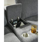 Hadley Right Chaise 2 Seat Reclining Sectional with Console Granite