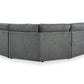 Hadley Right Chaise 5 Seat Reclining Corner Sectional with Console Granite