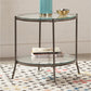 Lauren Glass Top Round End Table