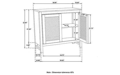 Cane 2 Door Cabinet -