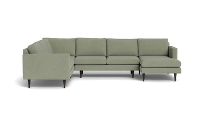 Wallace 131" Untufted Corner Sectionals w. Right Chaise - Amigo II Sage