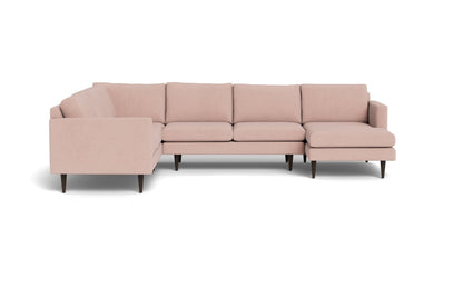 Wallace 131" Untufted Corner Sectionals w. Right Chaise - Amigo II Blush