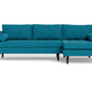 Ladybird Right Chaise Sectional - Bella Peacock