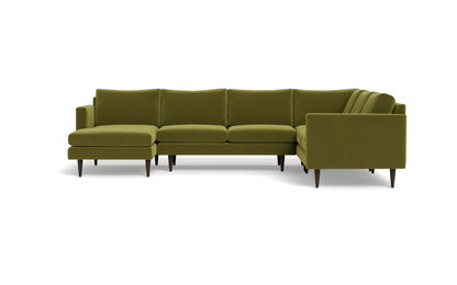 Wallace 131" Untufted Corner Sectionals w. Left Chaise - Dream Apple