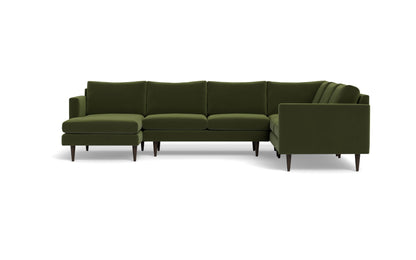 Wallace 131" Untufted Corner Sectionals w. Left Chaise - Dream Olive