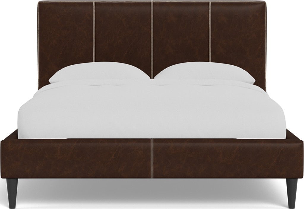 Wallace King Untufted Leather Bed