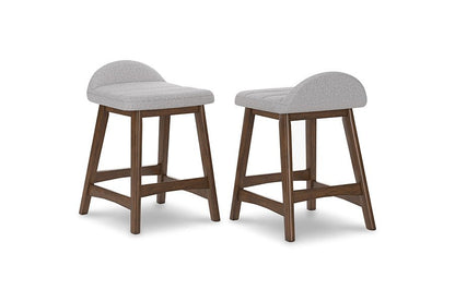 Lynn Gray Upholstered Counter Stools (Set of 2) -