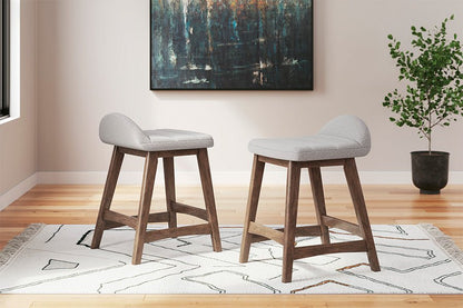 Lynn Gray Upholstered Counter Stools (Set of 2)