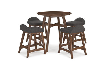 Lynn Charcoal Upholstered Counter Stools (Set of 2)