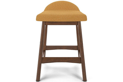 Lynn Mustard Upholstered Counter Stools (Set of 2)