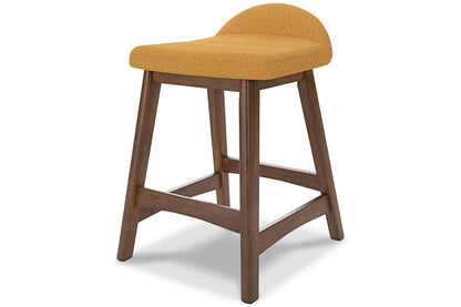 Lynn Mustard Upholstered Counter Stools (Set of 2)