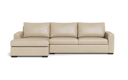 Mesa 123" Leather Left Chaise Sectional - HUDSON IVORY