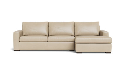 Mesa 123" Leather Right Chaise Sectional - HUDSON IVORY