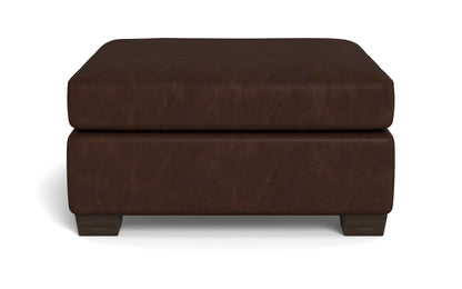 Track Leather Cocktail Ottoman