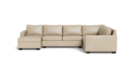 Track 141" Leather Corner Sectionals w. Left Chaise - HUDSON IVORY