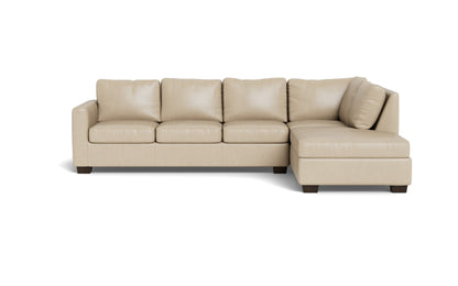 Track 121" Leather Right Chaise Sleeper Sectional - HUDSON IVORY