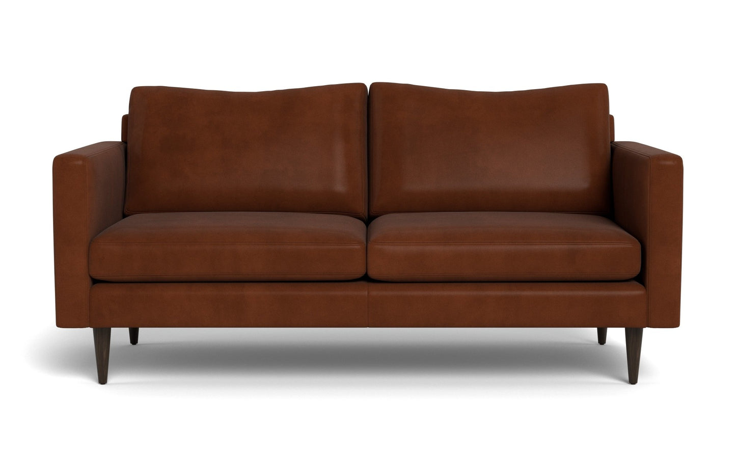 Wallace Leather Untufted Apartment Sofa
